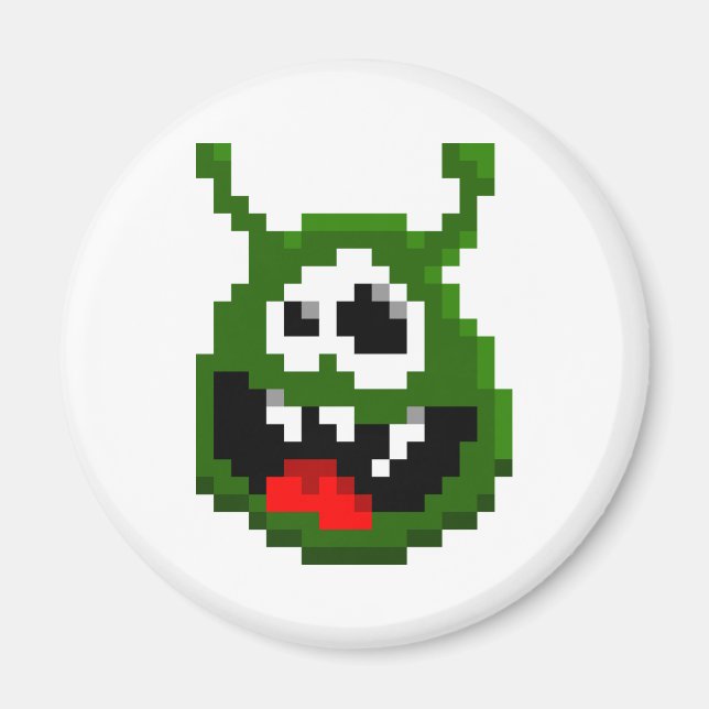 Green Monster - Pixel Art Magnet (Front)