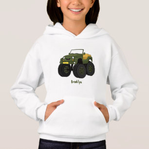 Green monster truck cartoon illustration