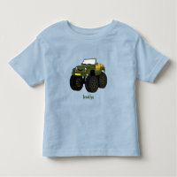 Green monster truck cartoon illustration