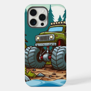 Green Monster Truck in the forest iPhone 15 Pro Max Case