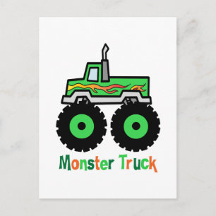 Green Monster Truck Postcard