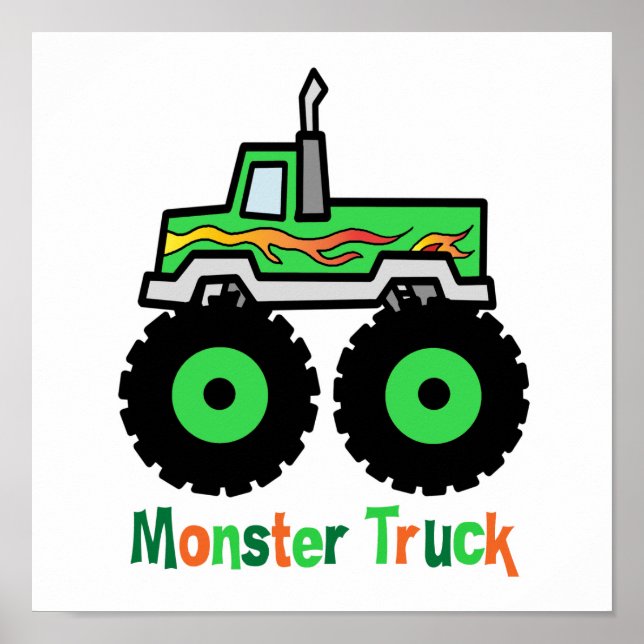 Green Monster Truck Poster (Front)