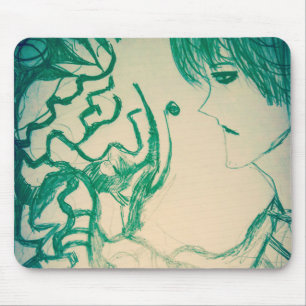 green Monster try to persuade kitsune Mouse Mat