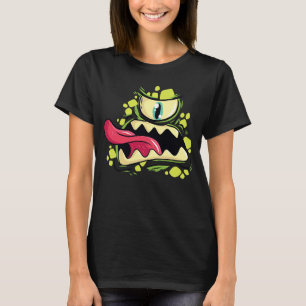Green Monster with One Eye and Tongue Halloween T-Shirt