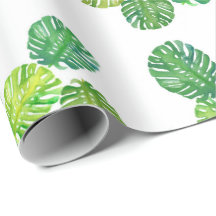 Green Monstera Jungle Gift Wrapping Paper