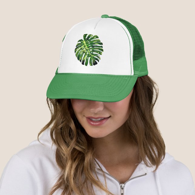 Green Monstera Leaf Hat (In Situ)