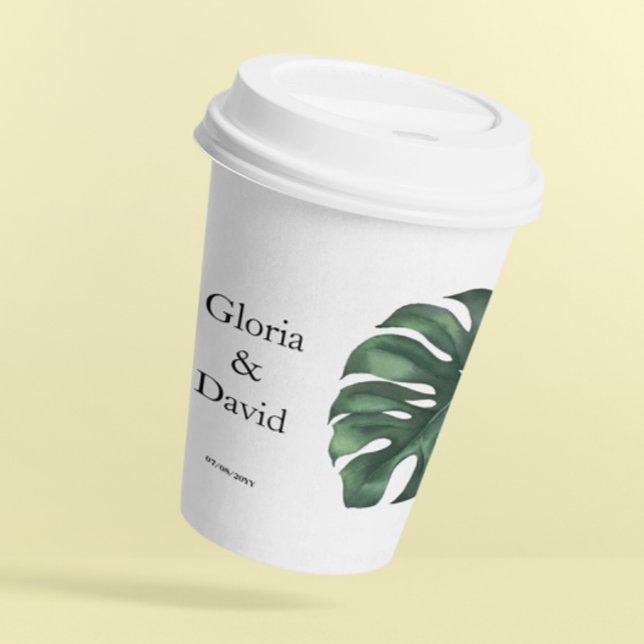 Green Monstera Leaf  Paper Cups (Creator Uploaded)
