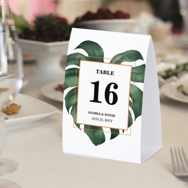 Green Monstera Leaf  Wedding Table Number (Creator Uploaded)