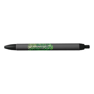 Green Monstera Leaves Black Ink Pen