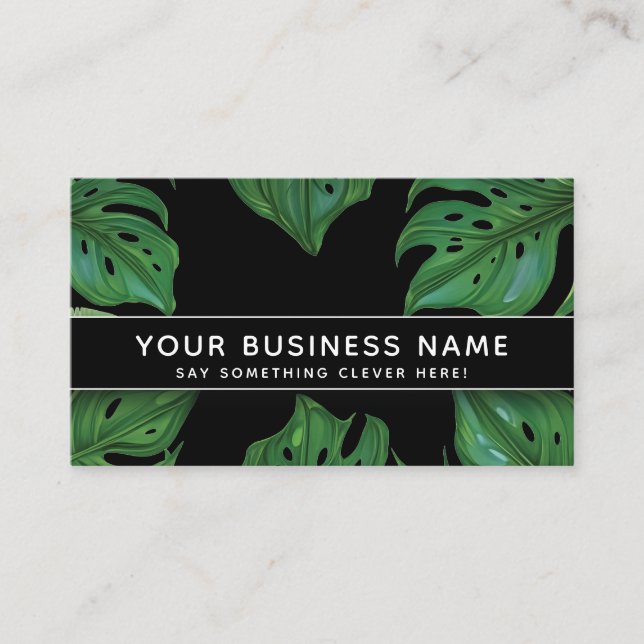 Green Monstera Leaves Modern Elegant Professional Appointment Card (Front)