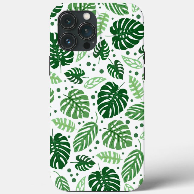 Green Monstera Pattern Case-Mate iPhone Case (Back)