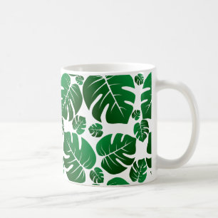 Green Monstera Plant Leaves Coffee Mug