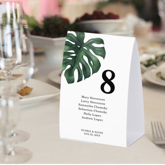Green Monstera Wedding Table Number (Creator Uploaded)