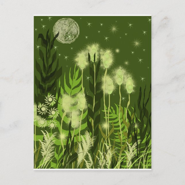 Green Moon Fantasy Postcard (Front)