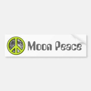 Green Moon Peace Sign - Bumper Sticker