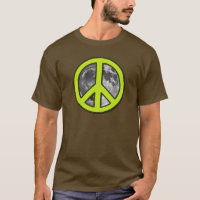 Green Moon Peace Sign -