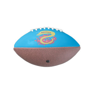 Green moray eel funny cartoon illustration american football