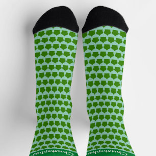 Green Moroccan Pattern Design Socks