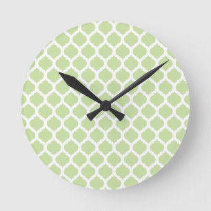 Green Moroccan Pattern Wall Clocks