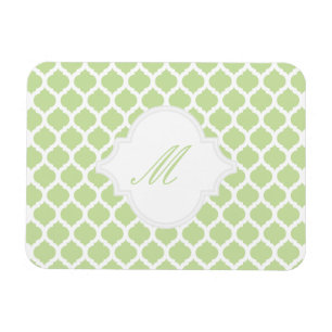 Green Moroccan Pattern with Monogram Magnets
