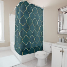 Green Moroccan  Shower Curtain