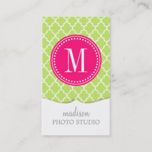 Green Moroccan Tiles Lattice Personalised Business Card