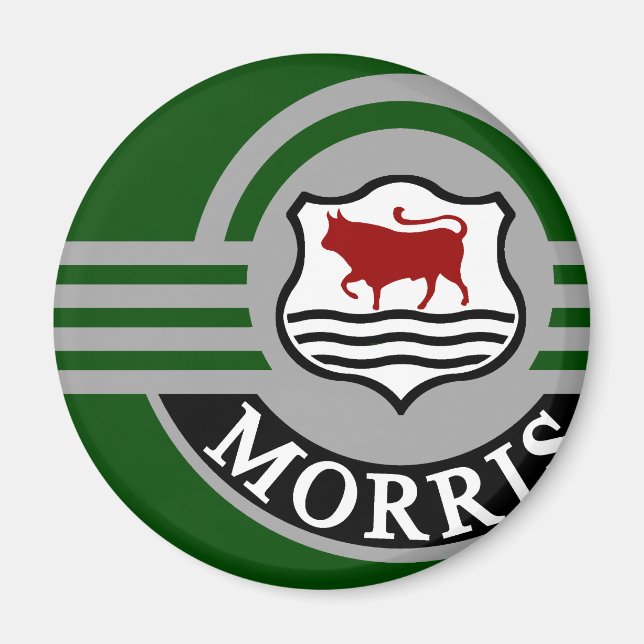 Green Morris Minor Fridge Magnet (Front)