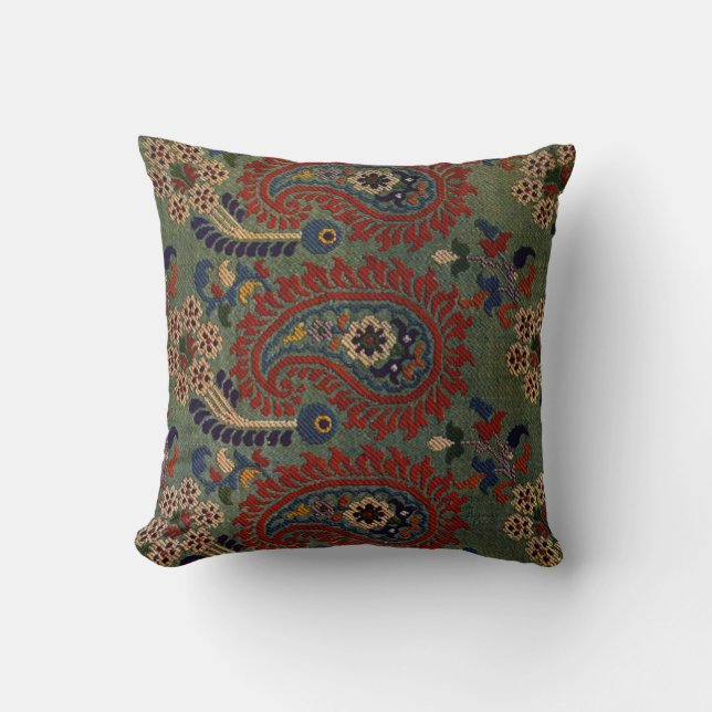 Green morrocan Rug Cushion (Front)