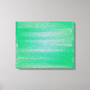 Green Mosaic Abstract Wrapped Canvas-Customisable Canvas Print