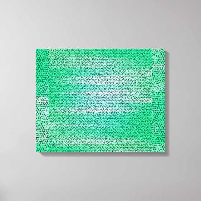 Green Mosaic Abstract Wrapped Canvas-Customisable Canvas Print (Front)