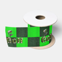 Green Mosaic Golf Clubs, Satin Ribbon