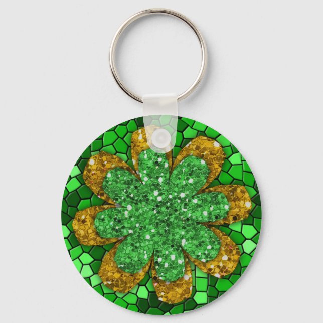 Green Mosaic Key Ring (Front)