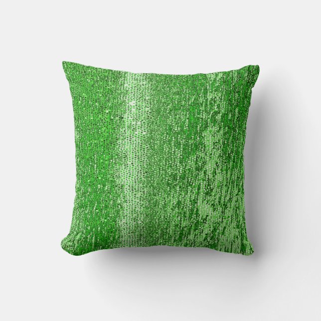 Green mosaic pattern cushion (Front)