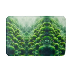 Green moss bath mat