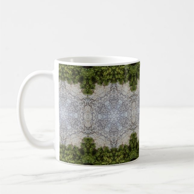 Green Moss & Earth Nature Art Coffee Mug (Left)