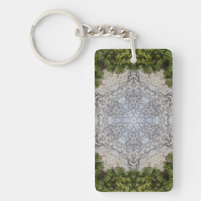 Green Moss & Earth Nature Art Key Ring (Front)