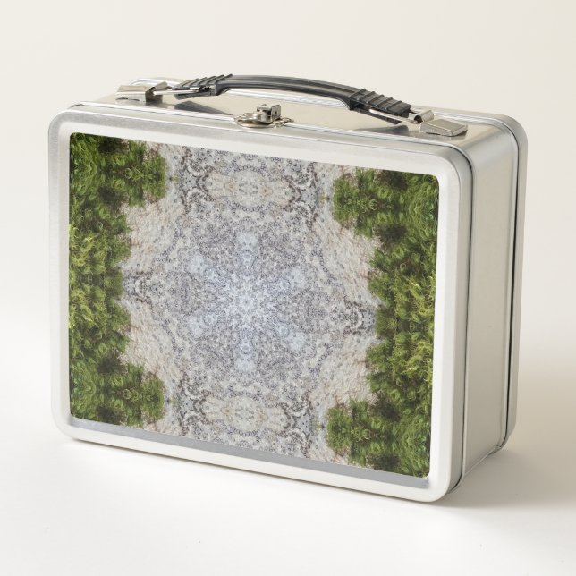 Green Moss & Earth Nature Art Metal Lunch Box (Front)