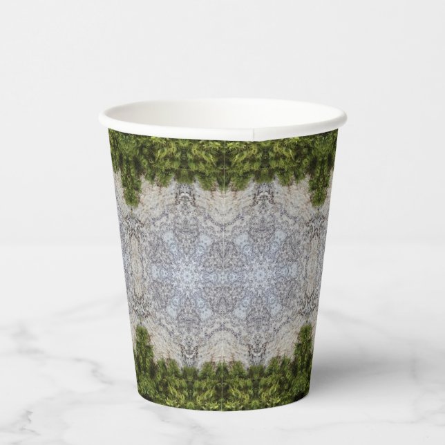 Green Moss & Earth Nature Art Paper Cups (Right)