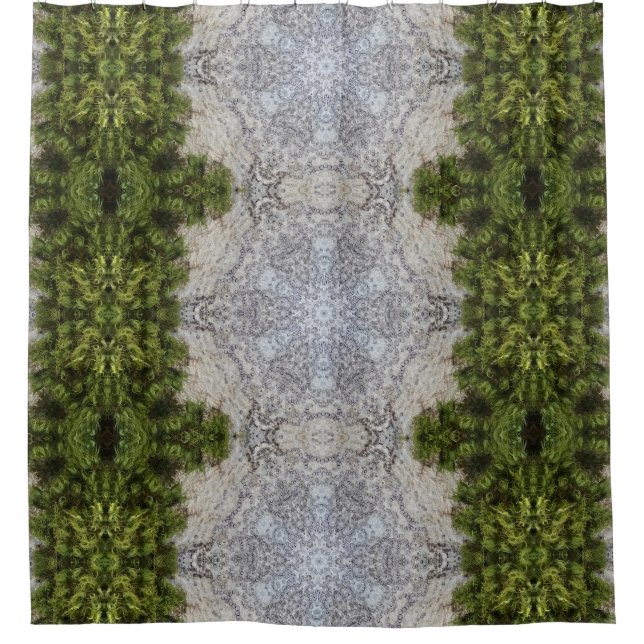 Green Moss & Earth Nature Art Shower Curtain (Front)