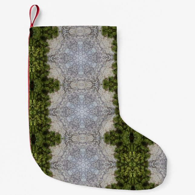 Green Moss & Earth Nature Art Small Christmas Stocking (Front)