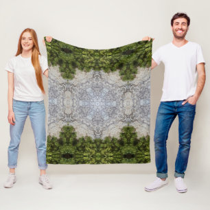 Green Moss & Nature Earth Art Fleece Blanket