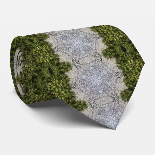 Green Moss & Nature Earth Art Tie (Rolled)
