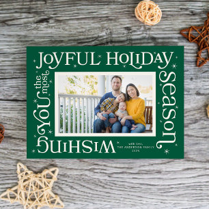 Green Most Joyful Holiday Season Holiday Card