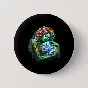 Green Mother Earth Day Gaia Save Our Planet Women 6 Cm Round Badge