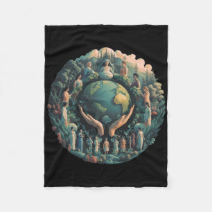 Green Mother Earth Day Gaia Save Our Planet Women Fleece Blanket