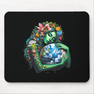 Green Mother Earth Day Gaia Save Our Planet Women Mouse Mat