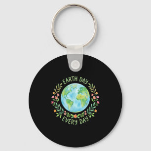 Green mother nature girls earth day shirt women key ring