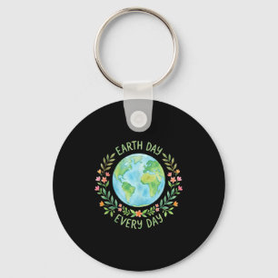 Green mother nature girls earth day shirt women key ring