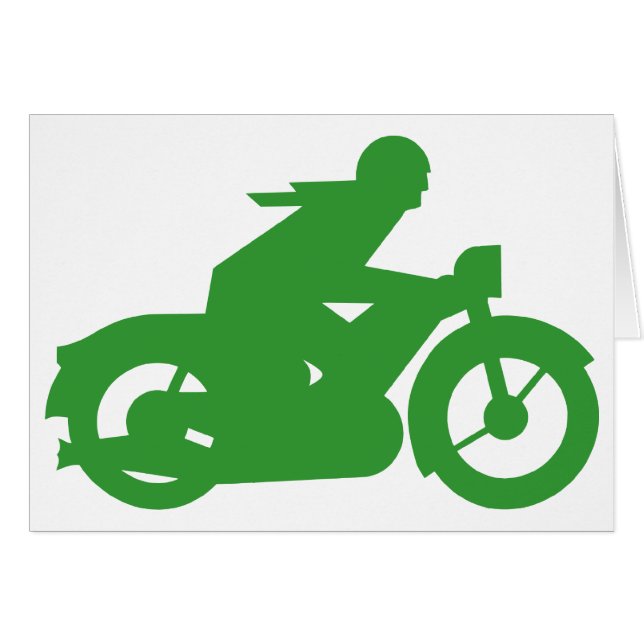 Green Motorbiker Sign Card (Front Horizontal)