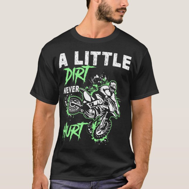 Green Motorcycle Dirt Bike MX Motocross Mens Boys T-Shirt (Front)